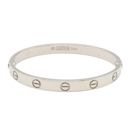 CARTIER Love K18 White Gold Bracelet Size 16