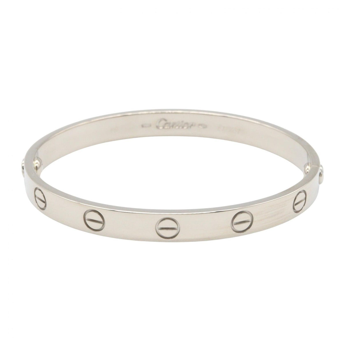 CARTIER Love K18 White Gold Bracelet Size 16