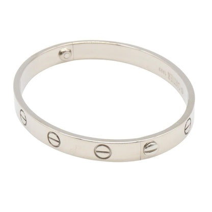 CARTIER Love K18 White Gold Bracelet Size 16