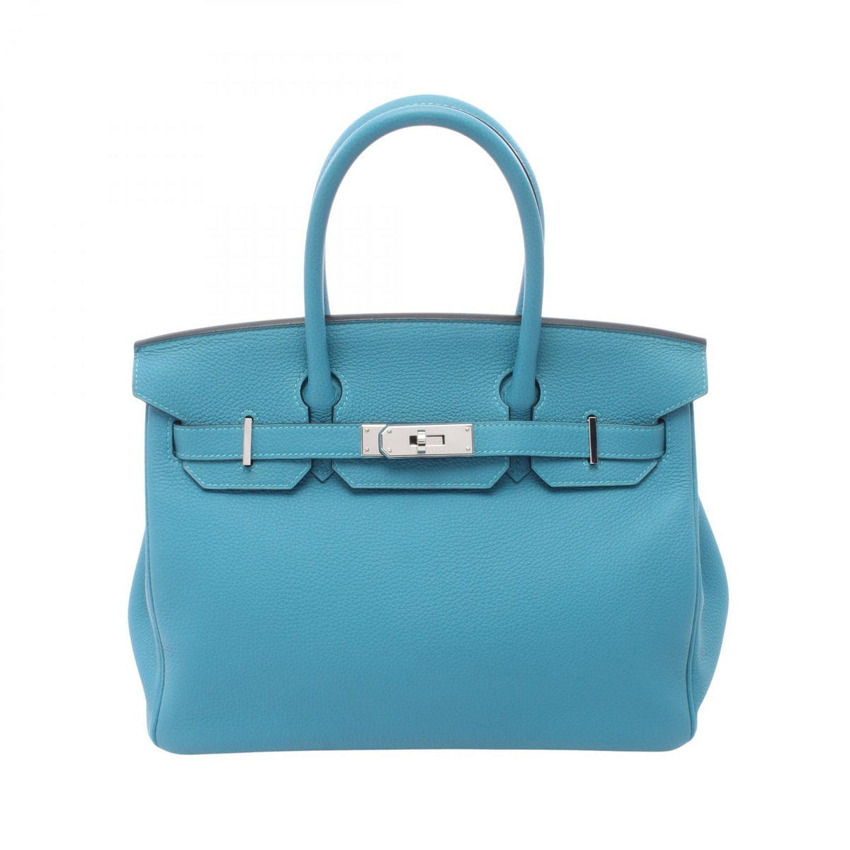 HERMES Birkin 30 Turquoise Togo Handle Bag