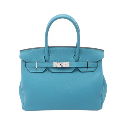 HERMES Birkin 30 Turquoise Togo Handle Bag