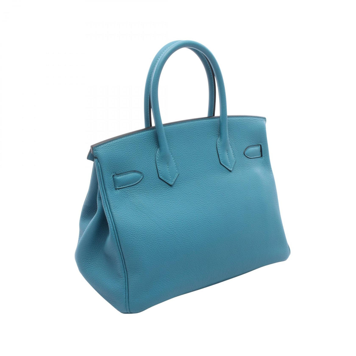 HERMES Birkin 30 Turquoise Togo Handle Bag