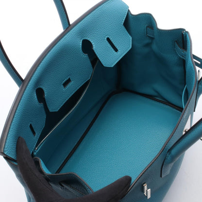 HERMES Birkin 30 Turquoise Togo Handle Bag