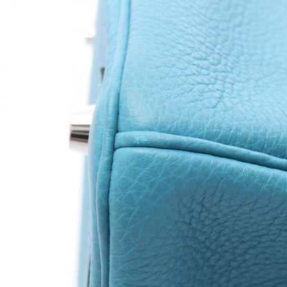 HERMES Birkin 30 Turquoise Togo Handle Bag