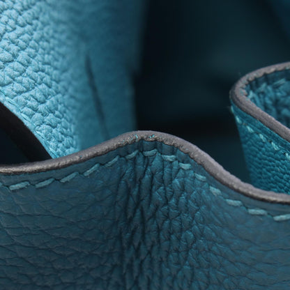 HERMES Birkin 30 Turquoise Togo Handle Bag