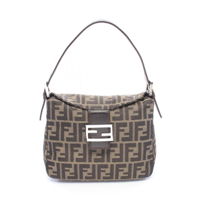 FENDI Zucca Canvas Leather Bag Brown