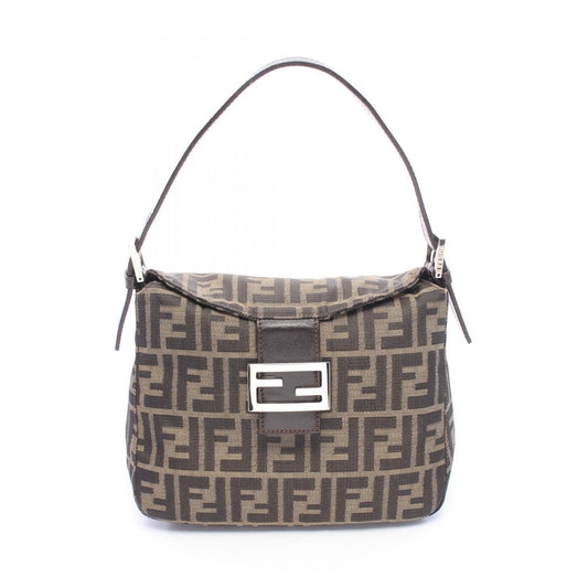 FENDI Zucca Canvas Leather Bag Brown