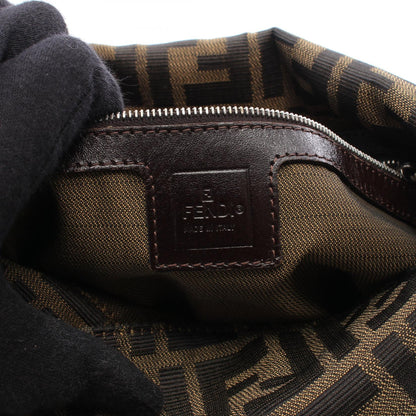 FENDI Zucca Canvas Leather Bag Brown