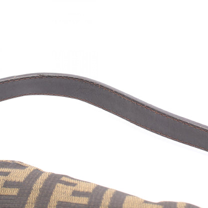 FENDI Zucca Canvas Leather Bag Brown