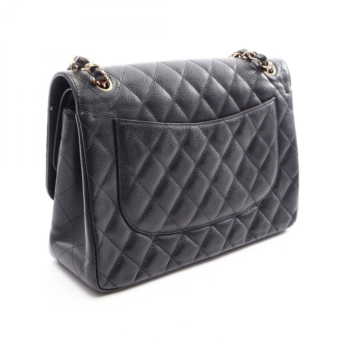 CHANEL Classic Large W Flap Caviar Bag GHW