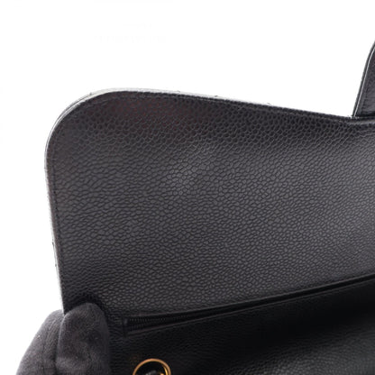 CHANEL Classic Large W Flap Caviar Bag GHW