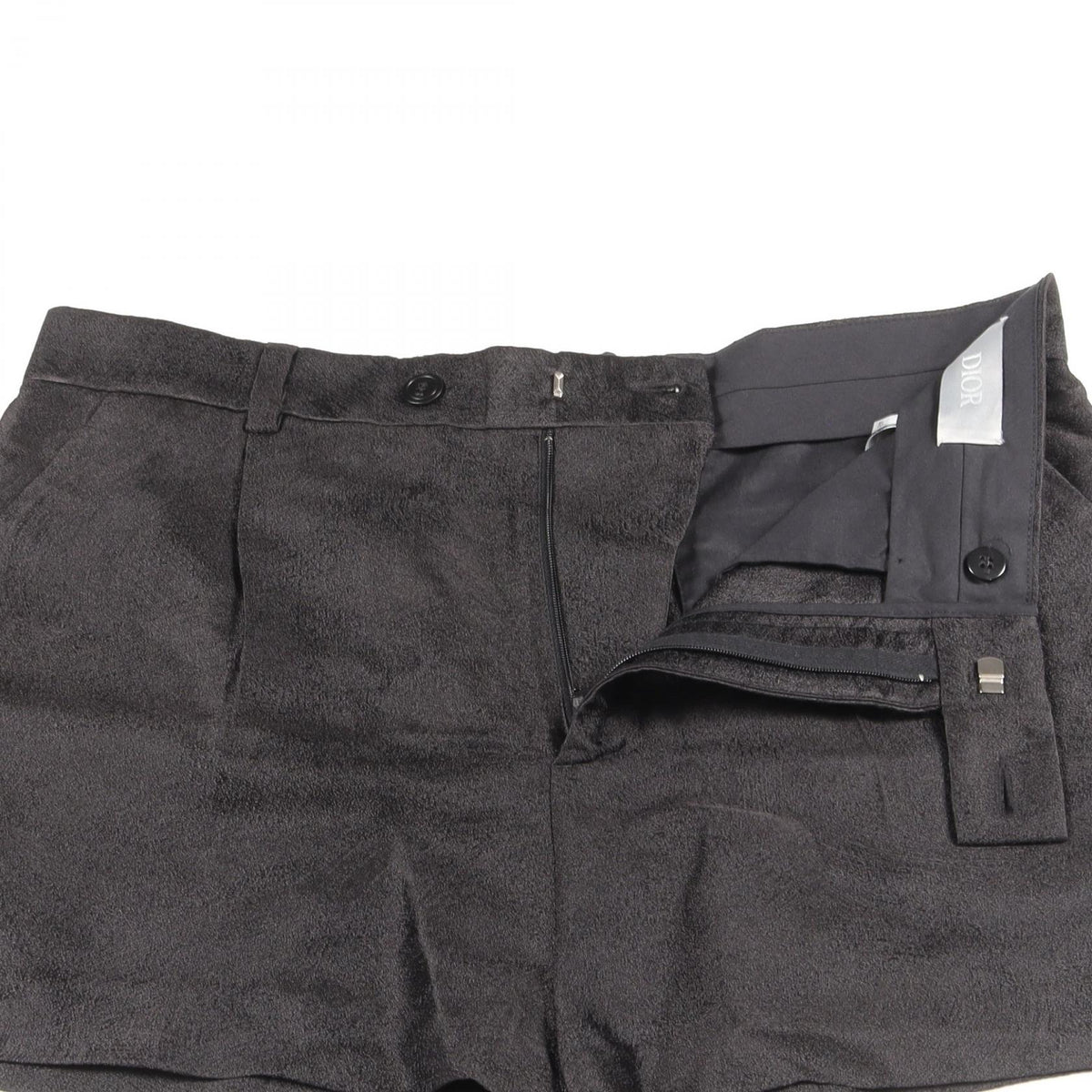 Dior Black Jacquard Silk Shorts Size 48