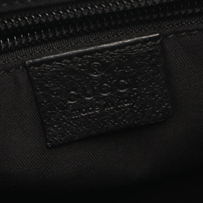 GUCCI GG Canvas Leather Shoulder Bag Black