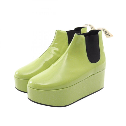 LOEWE Green Platform Patent Leather Chelsea Boots Size 38