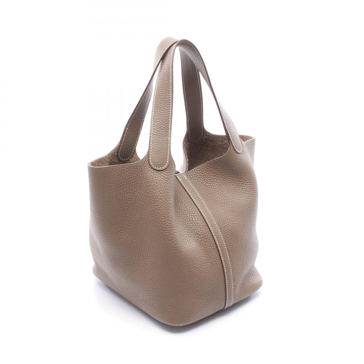 HERMES Picotin Lock MM Taurillon Bag Gray