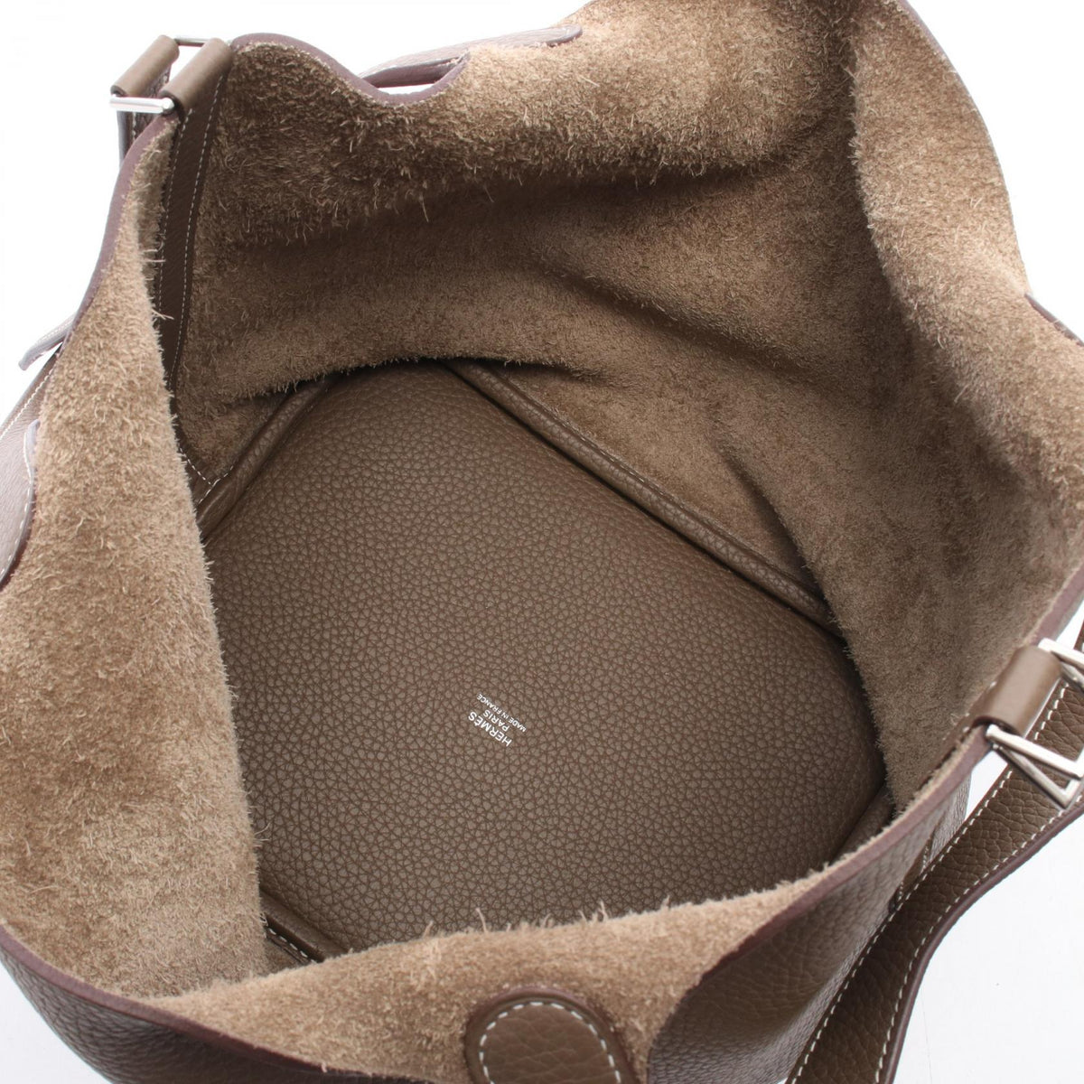 HERMES Picotin Lock MM Taurillon Bag Gray