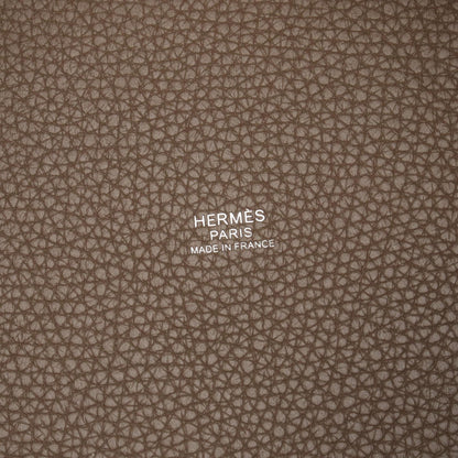 HERMES Picotin Lock MM Taurillon Bag Gray