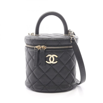 CHANEL Matelassé 2-Way Black Handle Bag