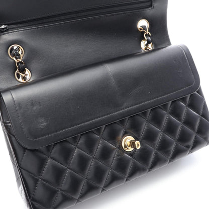 CHANEL Black Lambskin Shoulder Bag