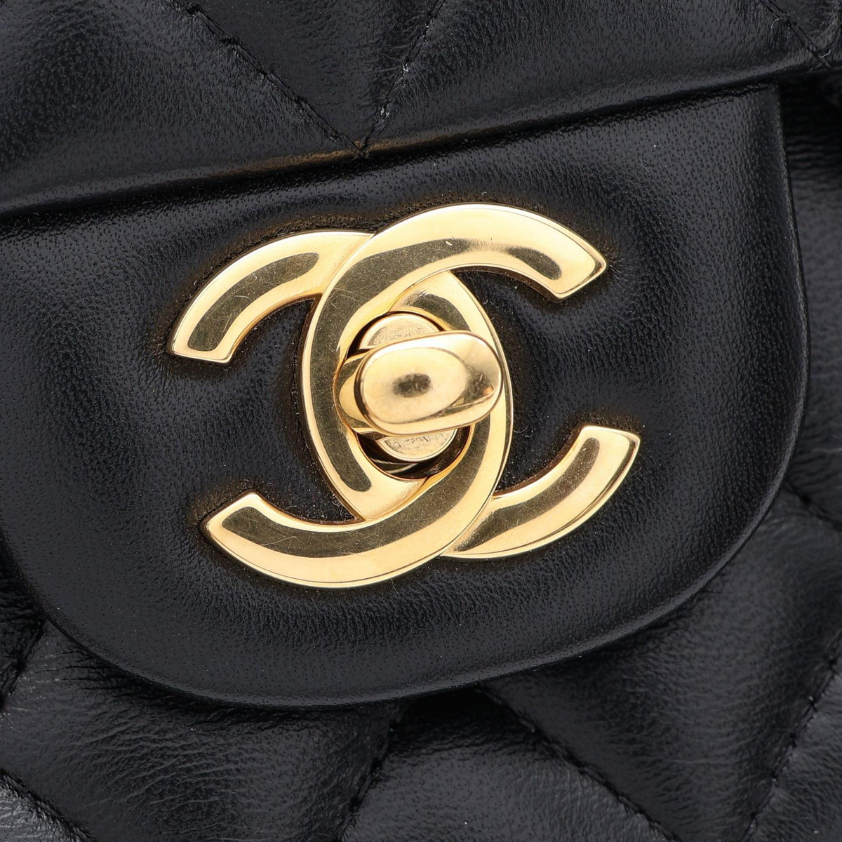 CHANEL Black Lambskin Shoulder Bag