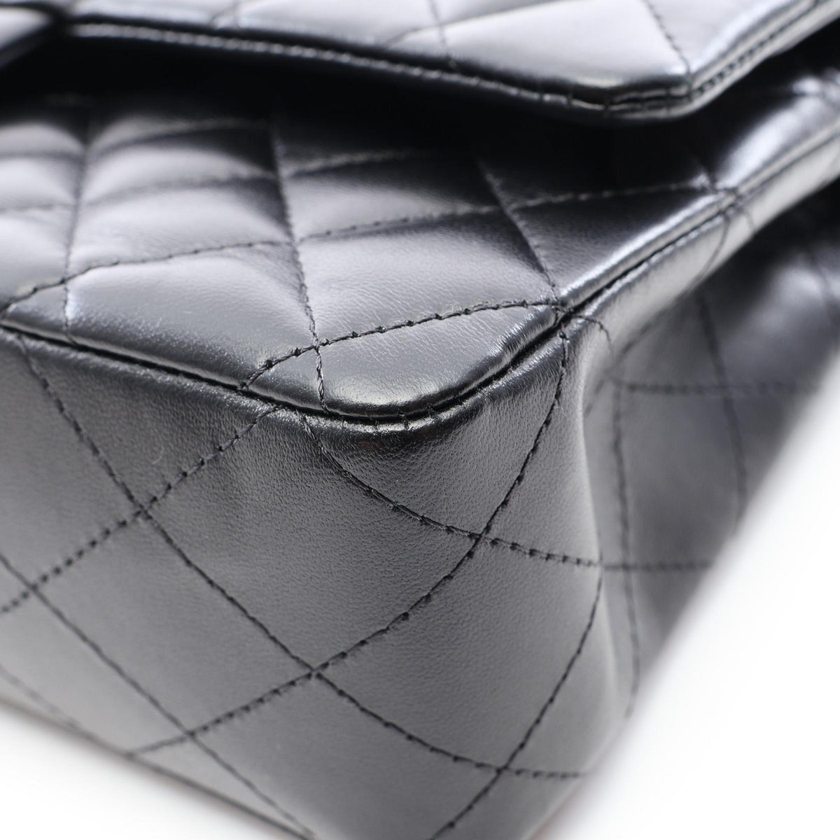 CHANEL Black Lambskin Shoulder Bag