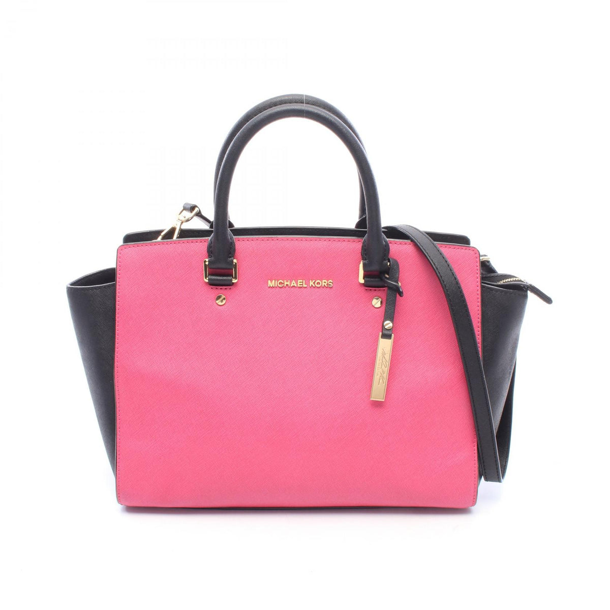 Michael Kors 2WAY Leather Tote Pink Black
