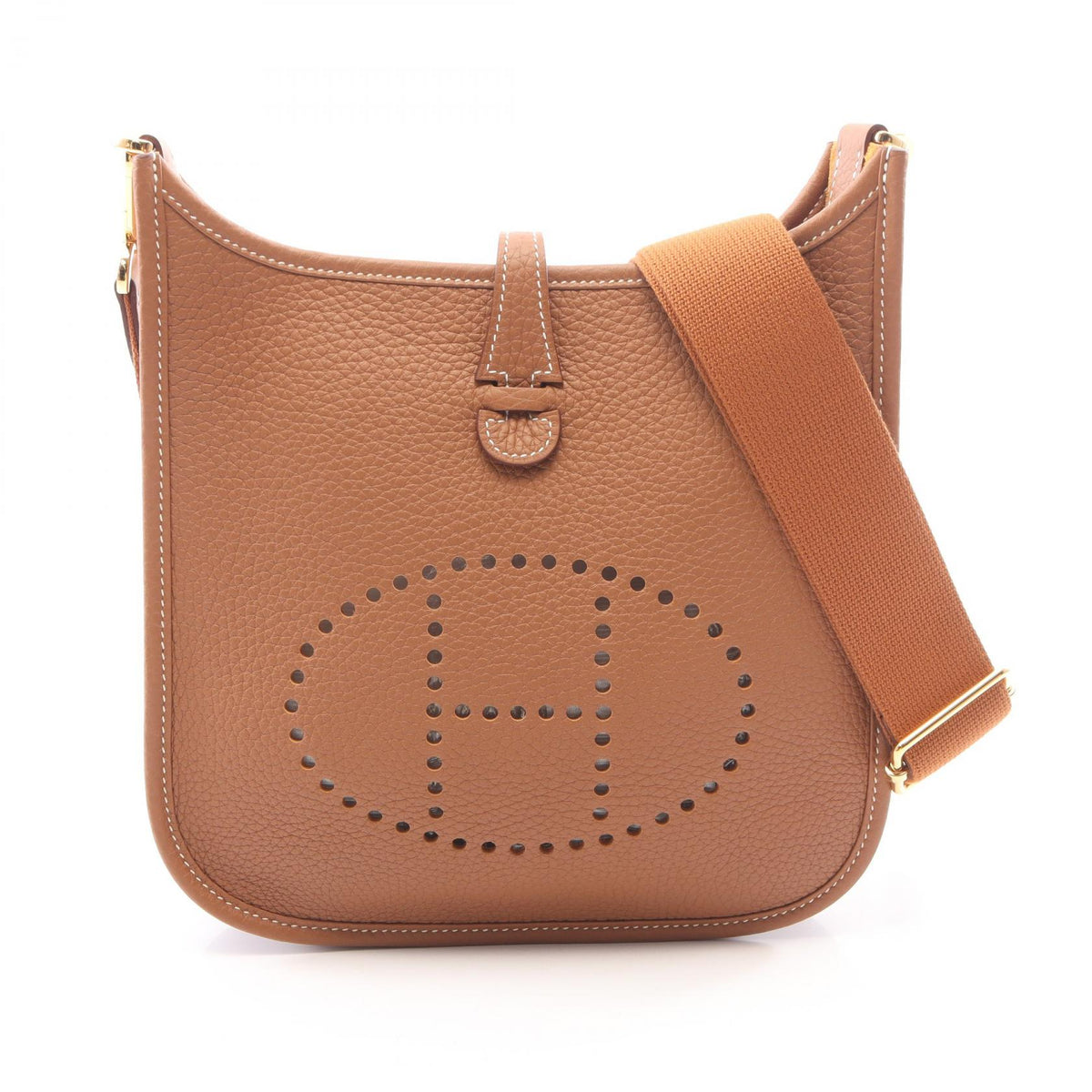 HERMES Evelyne 23 Gold Brown Shoulder Bag