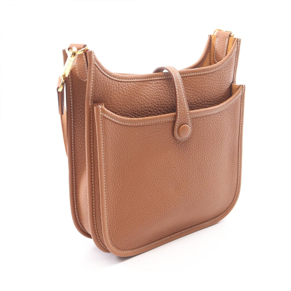 HERMES Evelyne 23 Gold Brown Shoulder Bag