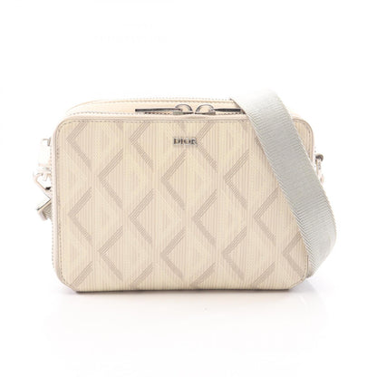Dior CD Diamond Messenger Pouch PVC Coated Canvas Beige