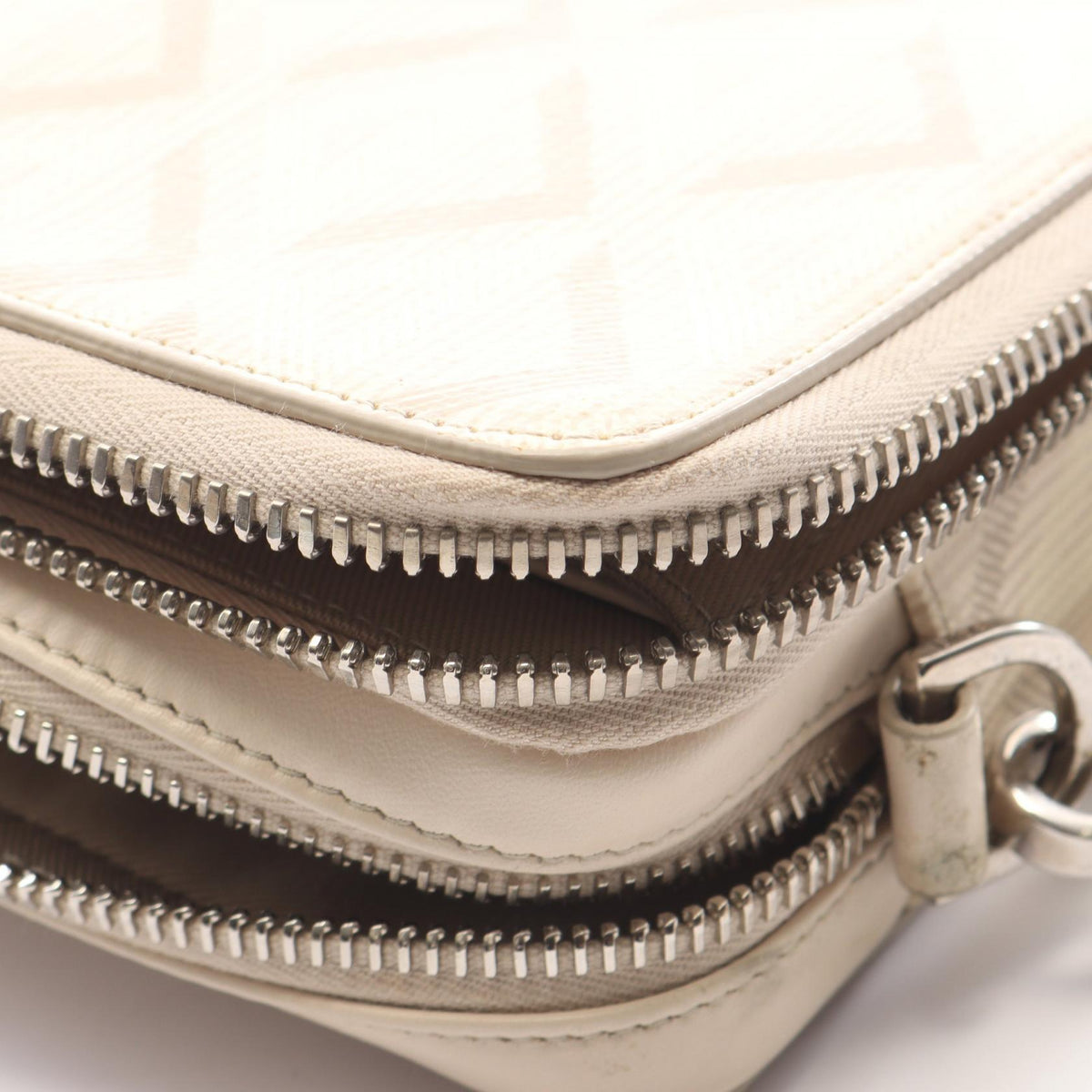 Dior CD Diamond Messenger Pouch PVC Coated Canvas Beige
