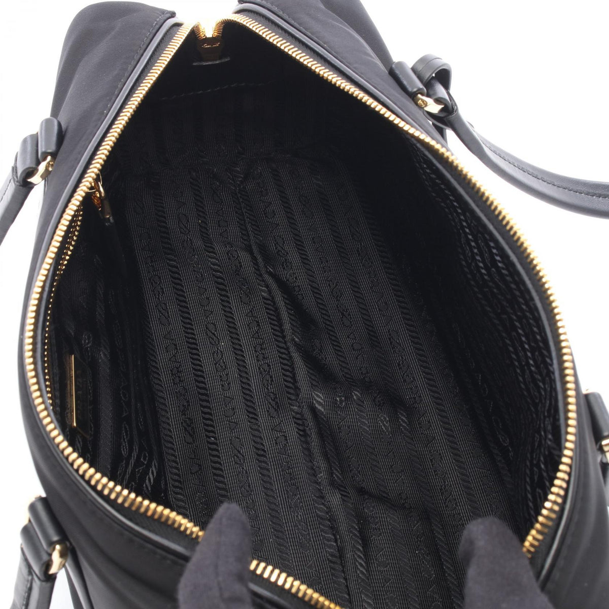 PRADA Re-Nylon Medium Top Handle Bag Black
