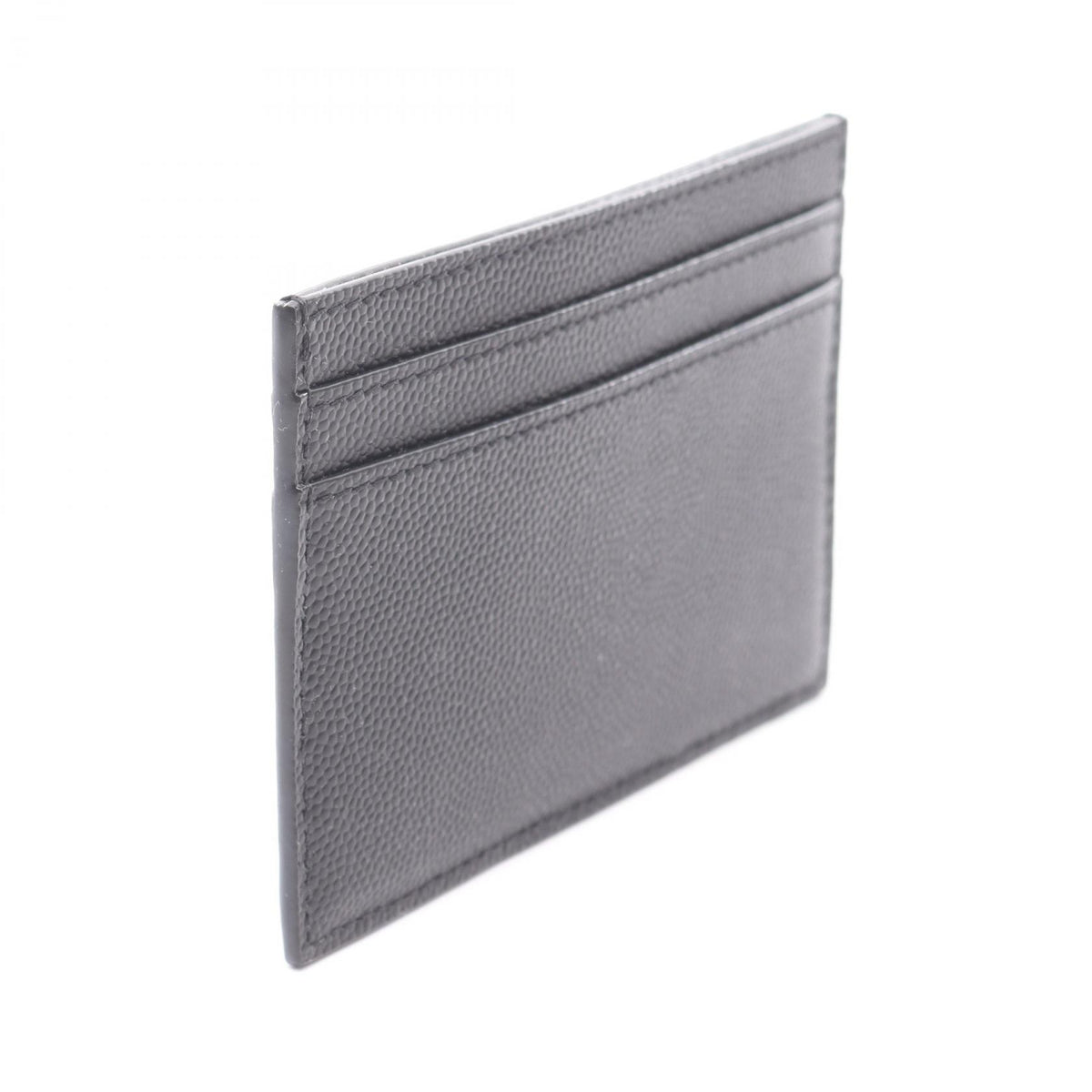 SAINT LAURENT PARIS Cassandra Leather Card Holder Black Card Case