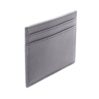 SAINT LAURENT PARIS Cassandra Leather Card Holder Black Card Case