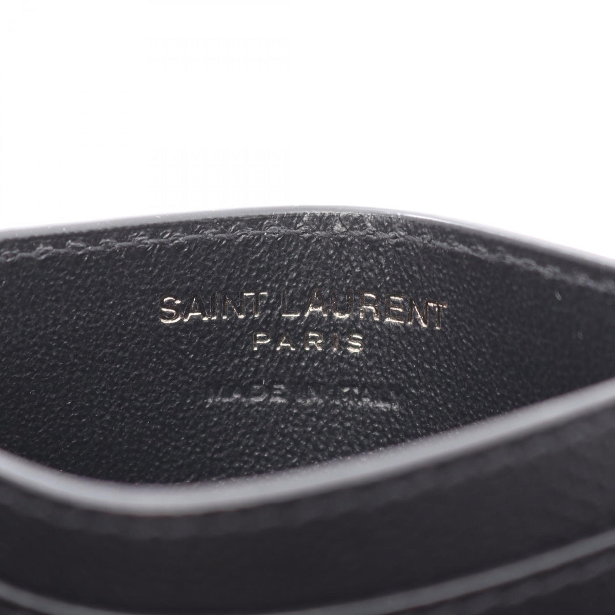 SAINT LAURENT PARIS Cassandra Leather Card Holder Black Card Case