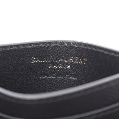 SAINT LAURENT PARIS Cassandra Leather Card Holder Black Card Case