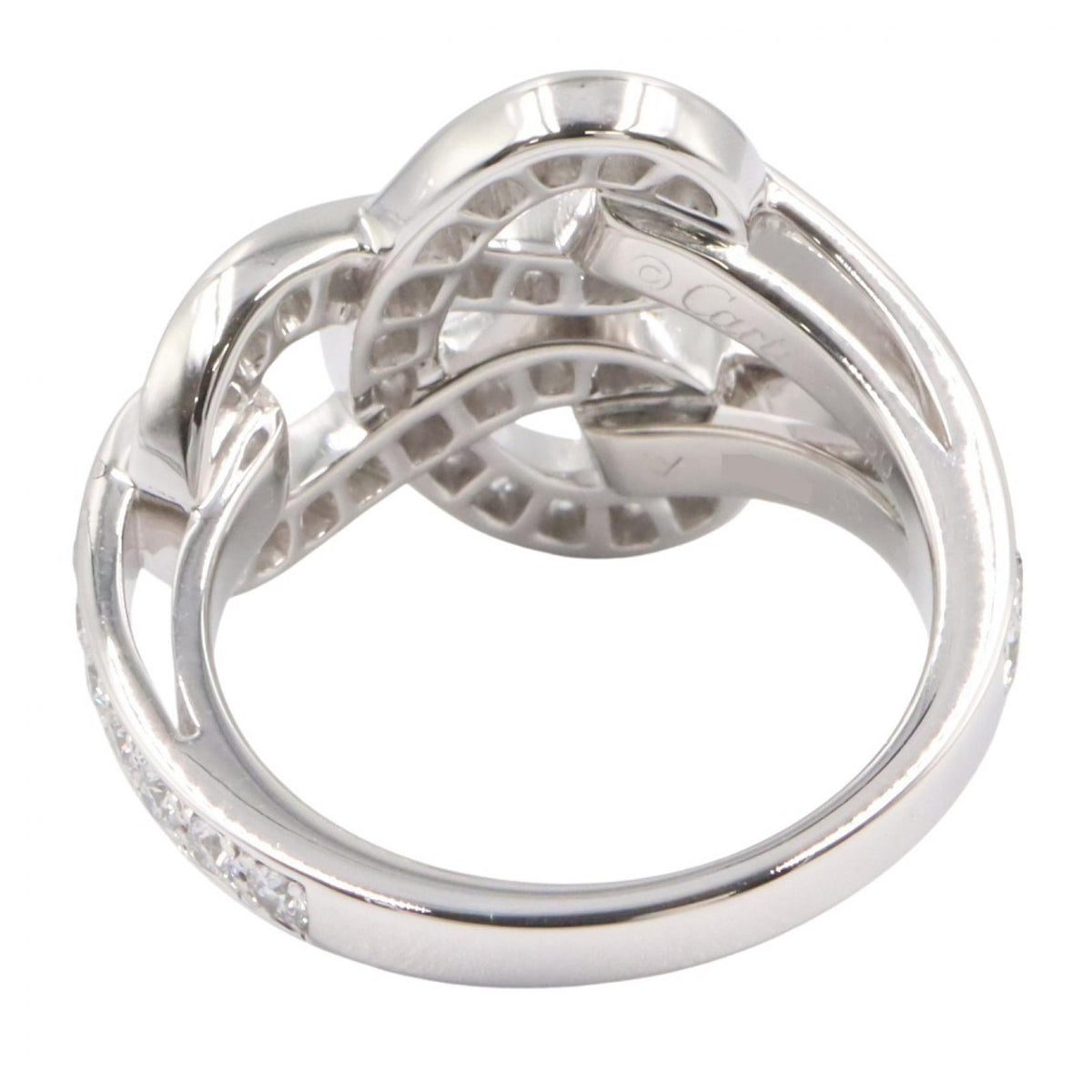 CARTIER Agraf K18WG Diamond Ring Size JP 12.5