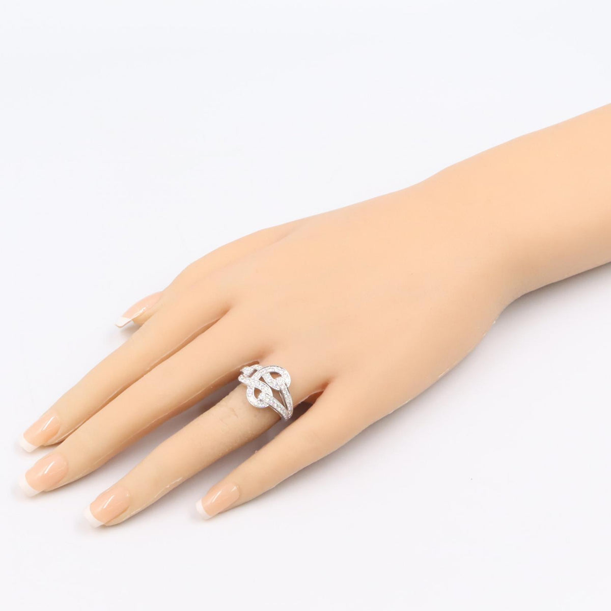 CARTIER Agraf K18WG Diamond Ring Size JP 12.5