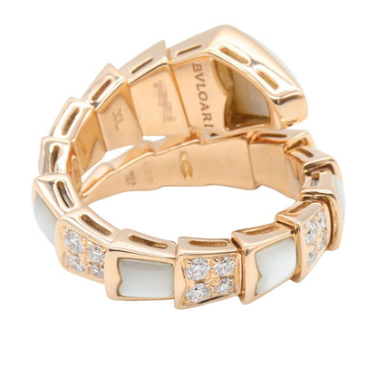 BVLGARI Serpenti XL MOP Diamond Ring Size JP 12.5