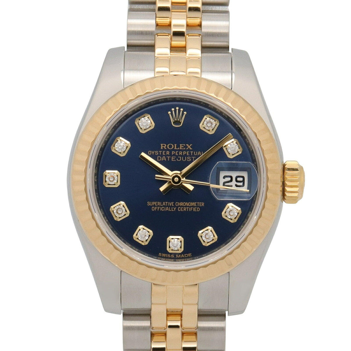 ROLEX Datejust 10P Diamond Blue Watch