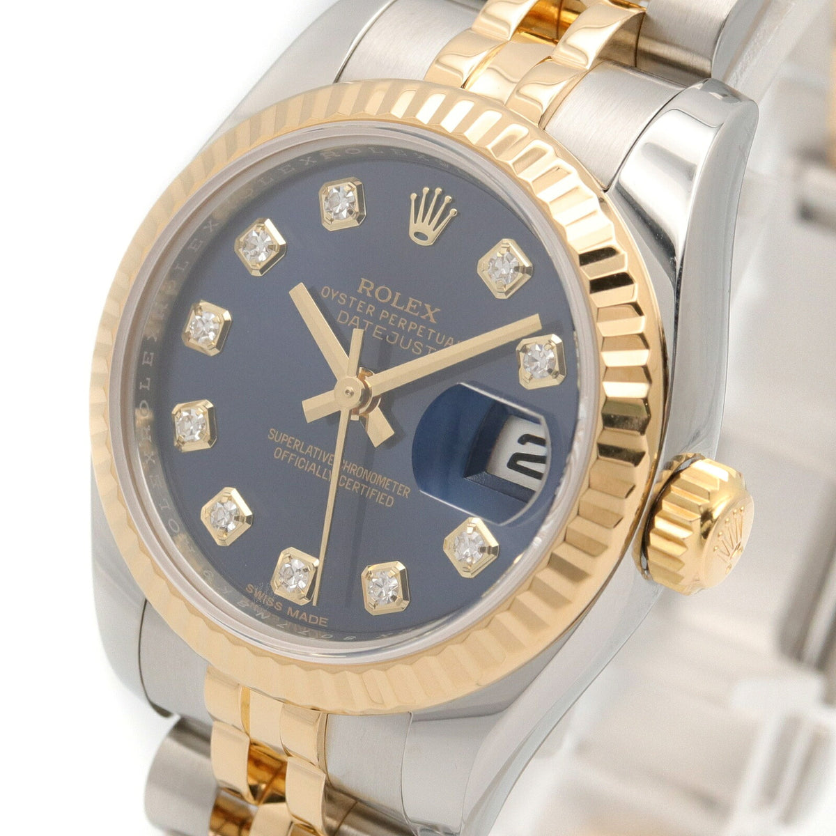ROLEX Datejust 10P Diamond Blue Watch