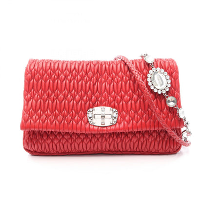 Miu Miu Red Matelasse Nappa Shoulder Bag