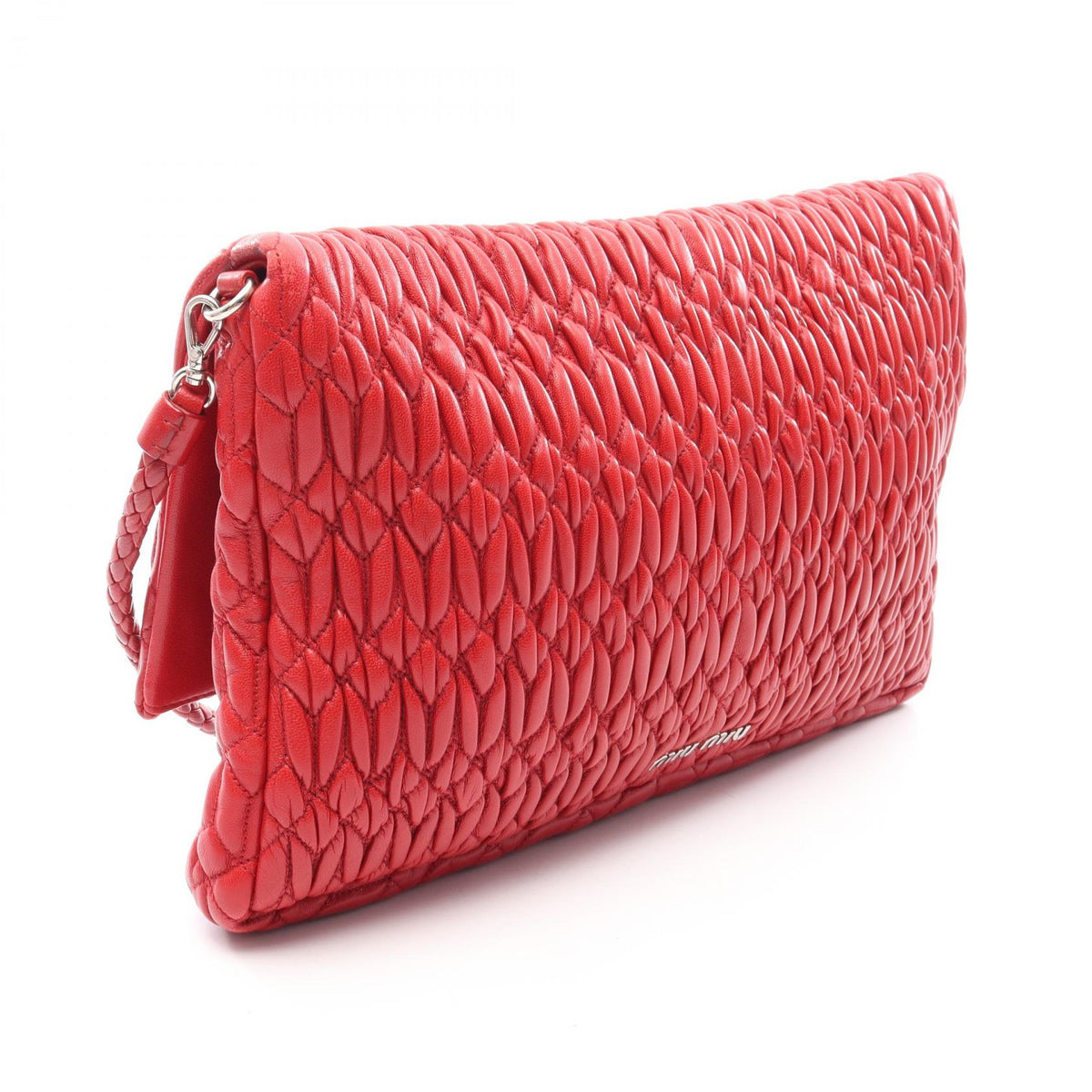 Miu Miu Red Matelasse Nappa Shoulder Bag
