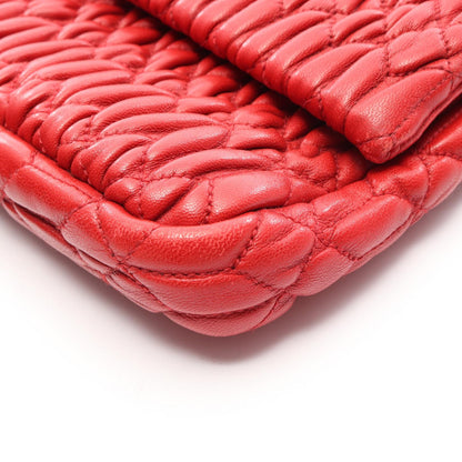 Miu Miu Red Matelasse Nappa Shoulder Bag