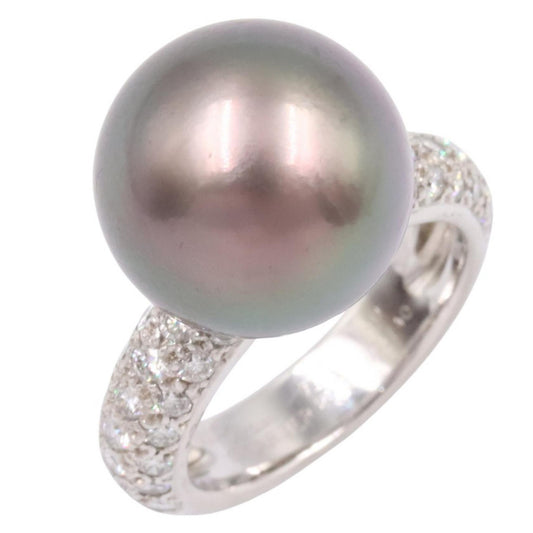 CARTIER So Pretty Diamond Black Pearl K18WG Ring Size JP 8.5