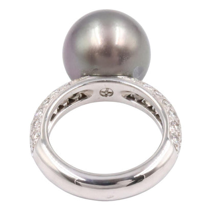 CARTIER So Pretty Diamond Black Pearl K18WG Ring Size JP 8.5