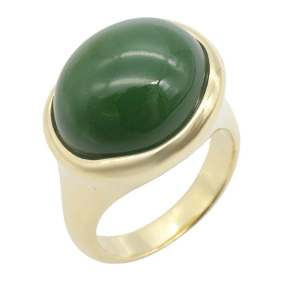 TIFFANY&CO Elsa Peretti Nephrite K18 YG Ring Size JP 11
