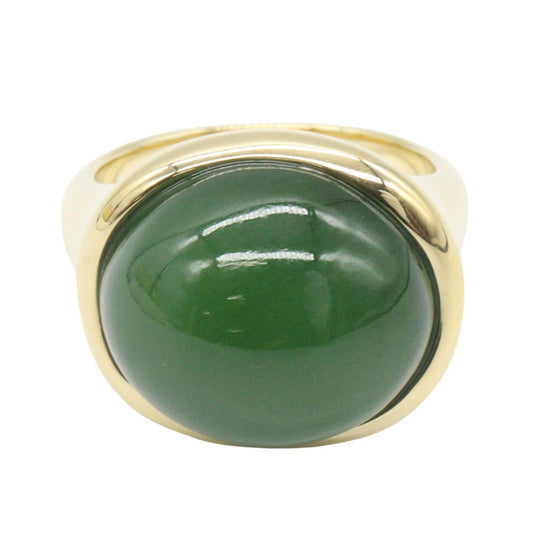 TIFFANY&CO Elsa Peretti Nephrite K18 YG Ring Size JP 11