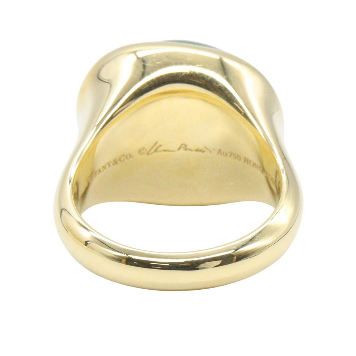 TIFFANY&CO Elsa Peretti Nephrite K18 YG Ring Size JP 11