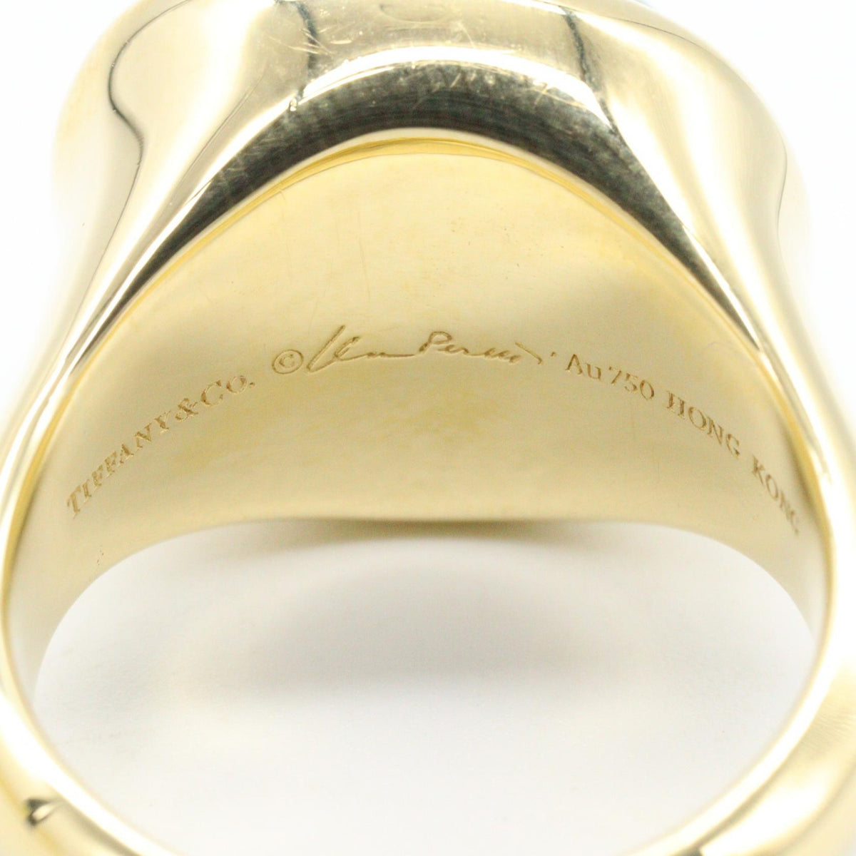TIFFANY&CO Elsa Peretti Nephrite K18 YG Ring Size JP 11