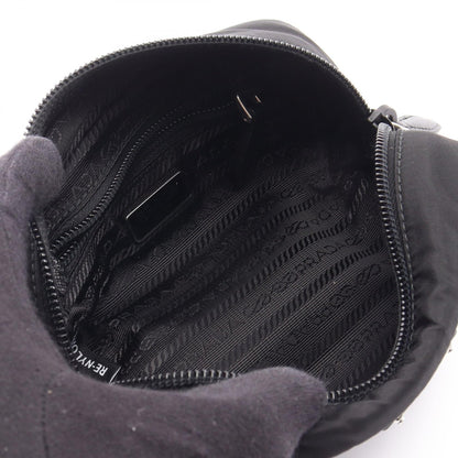 PRADA Re-Nylon Leather Pouch Black